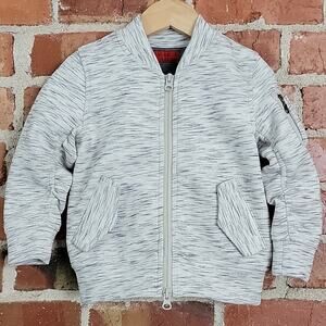 Haus of JR Kids Soft Bomber Jacket with Ruched Sleeves Heathered Gray 1-2T